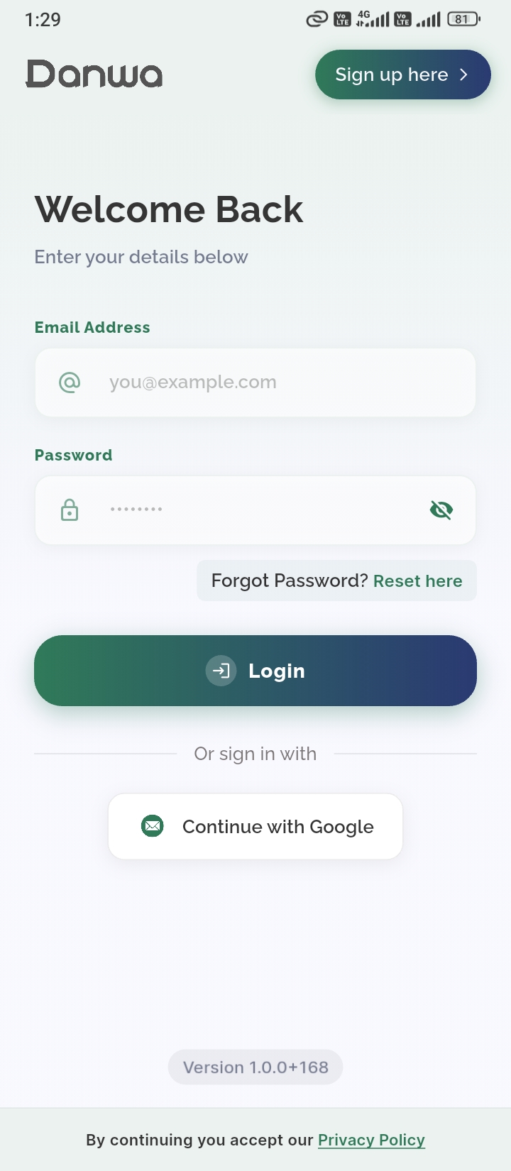 Danwa App Screenshot